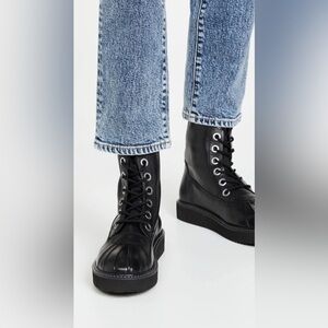 NEW ASTER Anel Platform Combat Duck Boots Black Sz 5